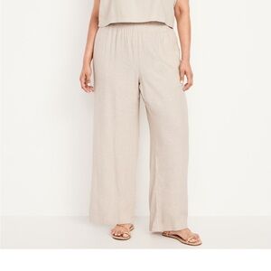 Wide leg linen pull on pants